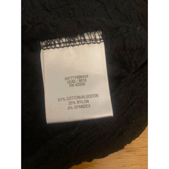 Jaclyn Smith Collection women's Black Textured V-Neck Short Sleeve Top Large - Picture 7 of 8